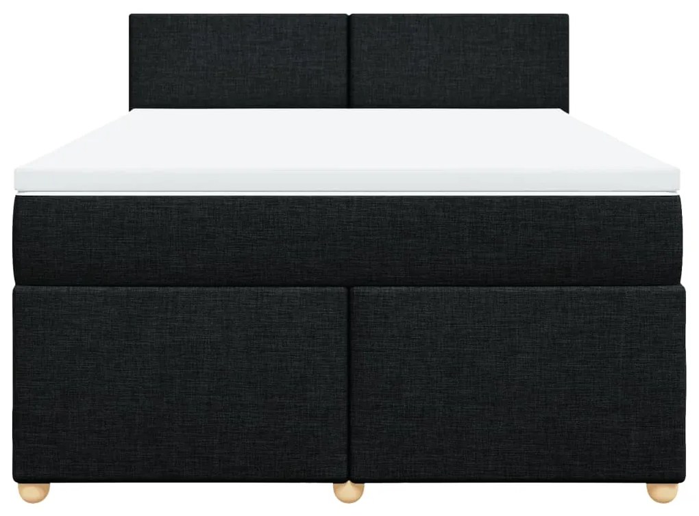 Cama com molas/colchão 140x190 cm tecido preto