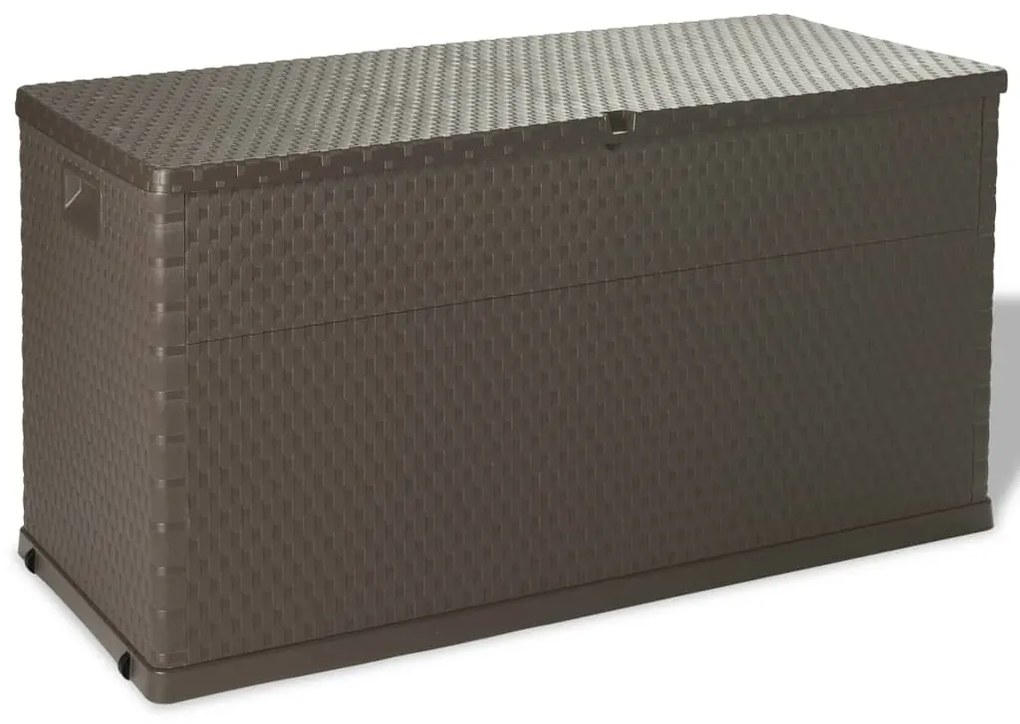 43710 vidaXL Móvel de arrumação para jardim 120x56x63 cm vime PE castanho