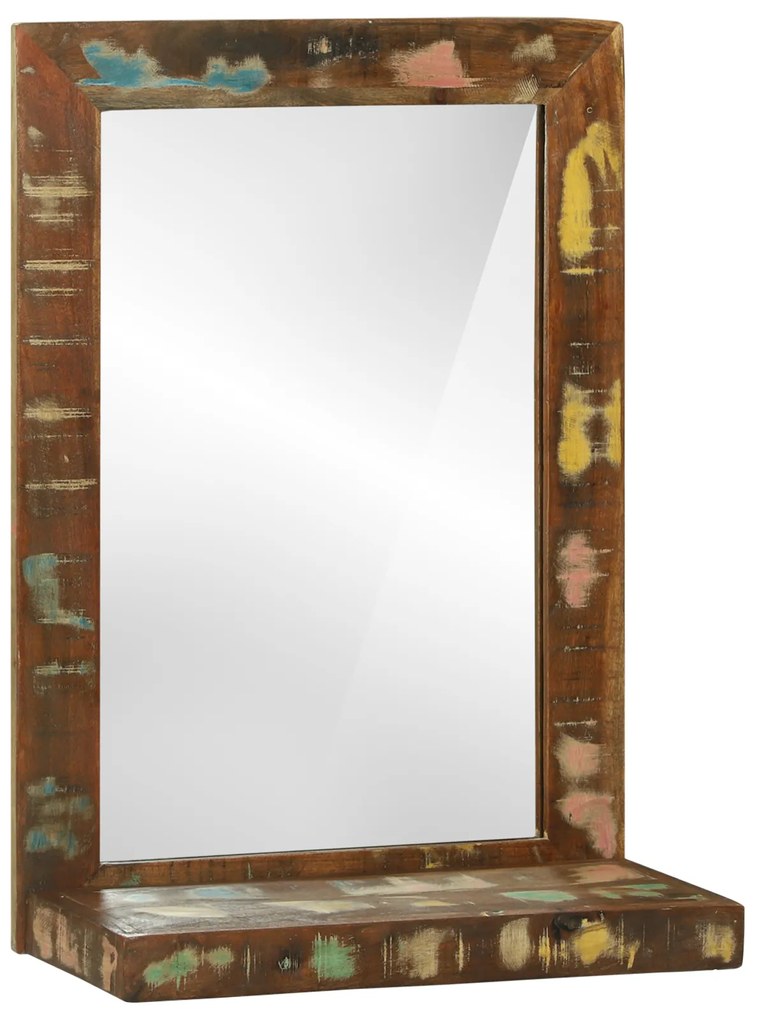 vidaXL Espelho de Casa de Banho 50x22x70 cm Madeira Maciça Reaproveitada