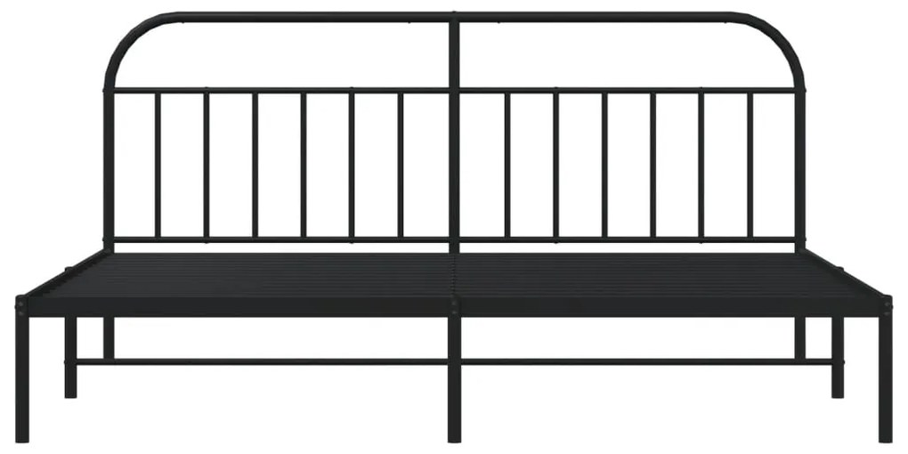 Estrutura de cama com cabeceira 200x200 cm metal preto