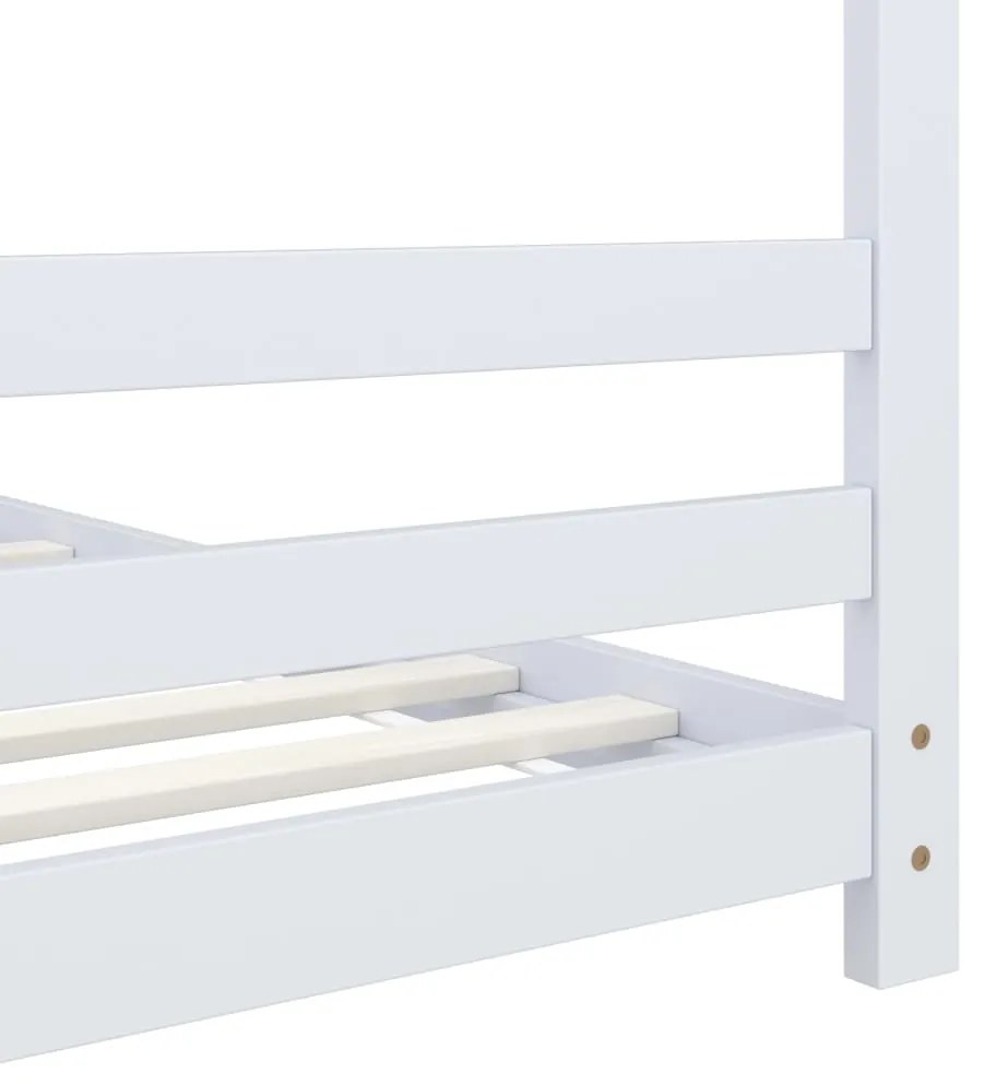 Estrutura de cama para crianças 80x160 cm pinho maciço branco