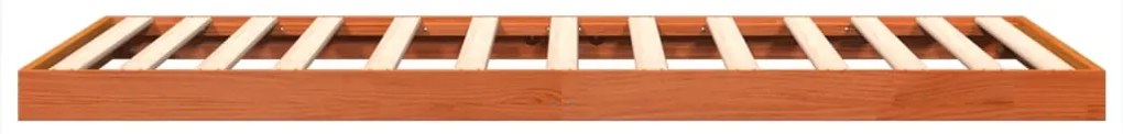 Estrutura de cama 120x190 cm madeira pinho maciça castanho cera