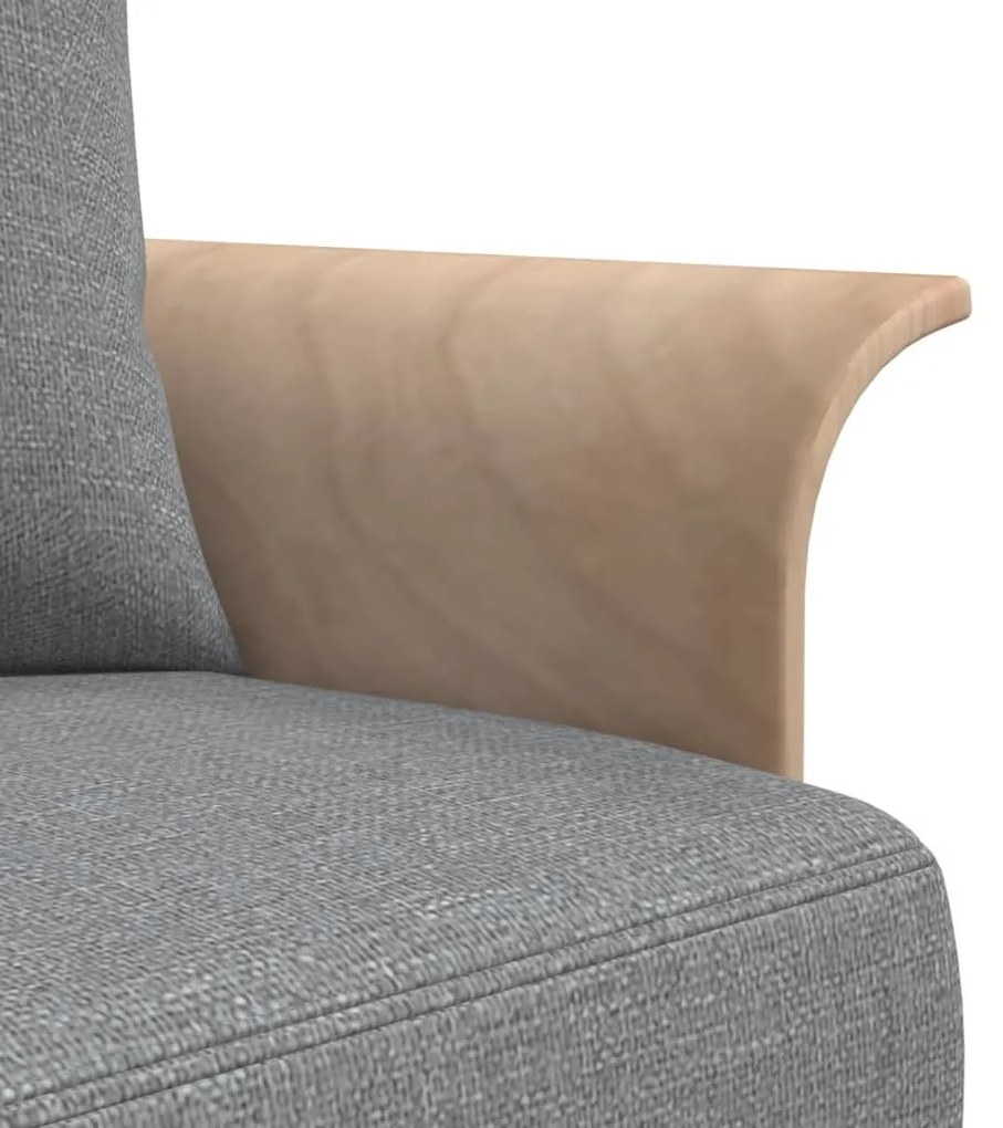Sofá-cama em forma de L 279x140x70 cm tecido cinzento-claro