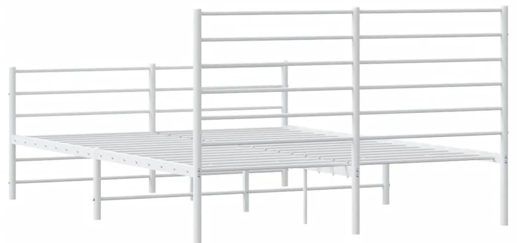 Estrutura de cama com cabeceira e pés 120x200 cm metal branco