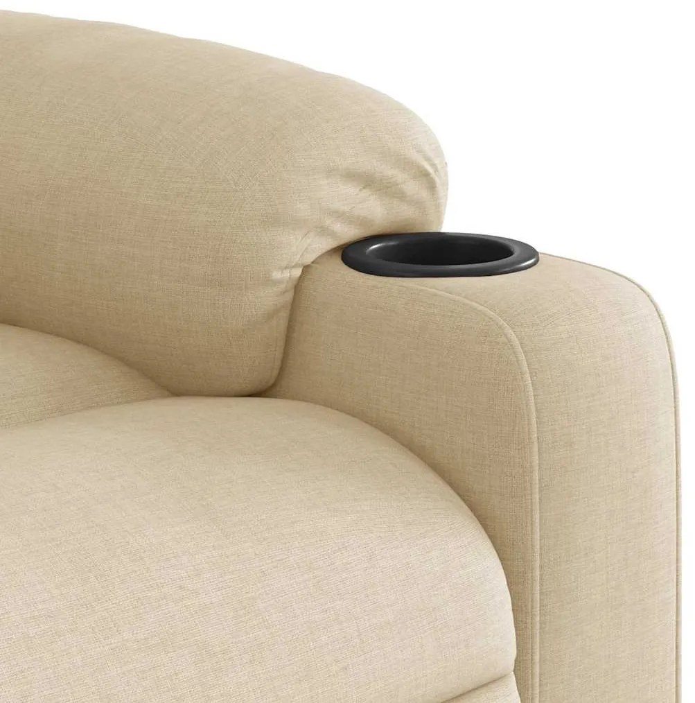 Poltrona de massagens reclinável tecido cor creme