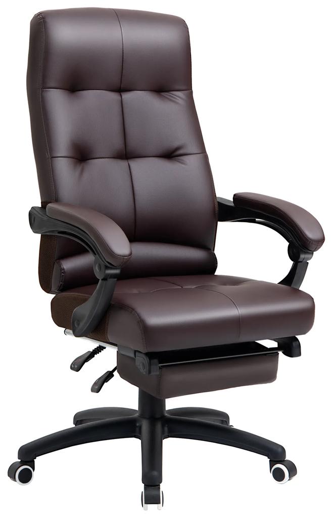 Vinsetto Cadeira de escritório ergonômica giratória com função de inclinação altura ajustável Apoio de braço e apoio para os pés | Aosom Portugal
