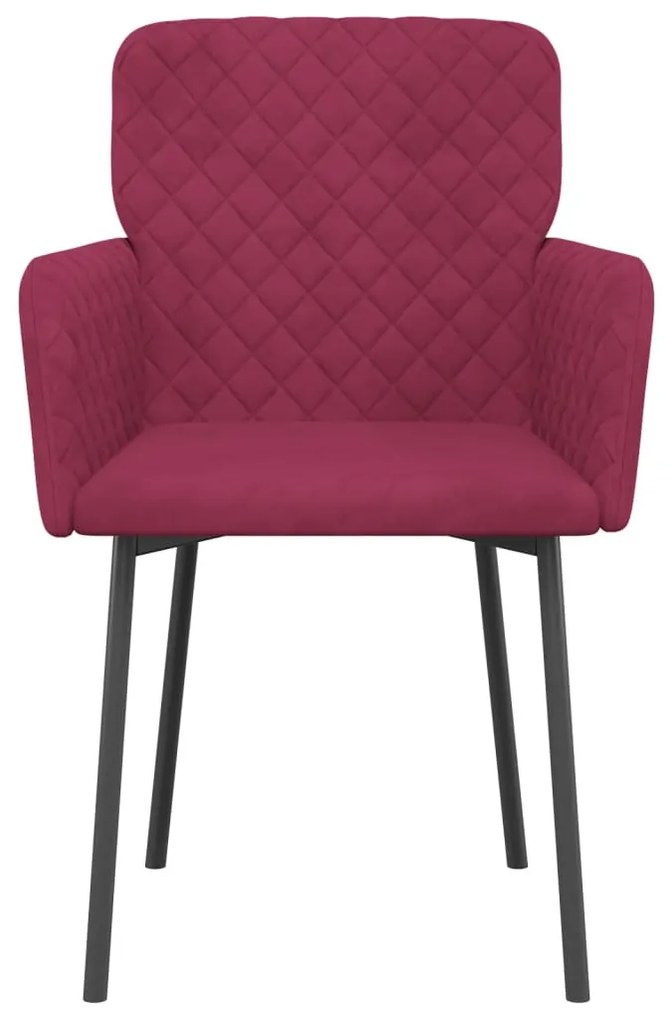 Cadeiras de jantar 2 pcs veludo vermelho tinto