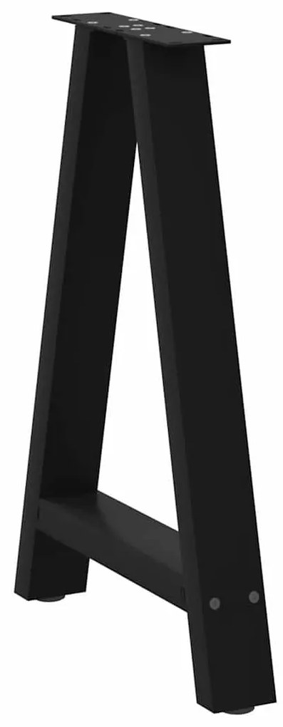 Pés para mesa de jantar em formato A, 2 peças, preto, 50x(72-73) cm, a