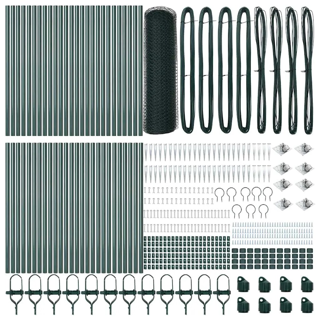 Cerca Hexagonal vidaXL Verde 0.4x100 m Aço