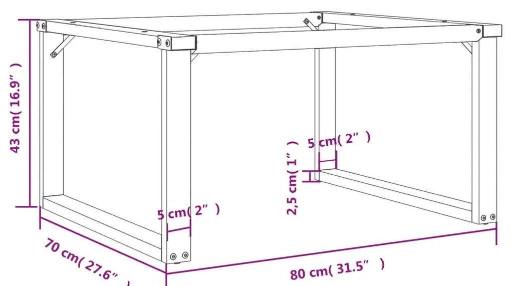 Pernas para mesa de centro estrutura em O aço