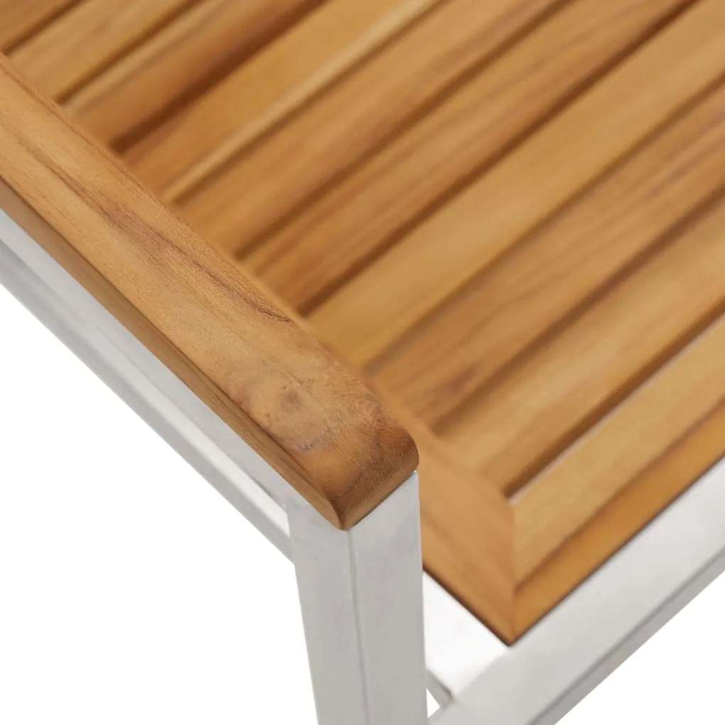 Cadeiras de jardim com almofadões 2 pcs teca maciça e aço