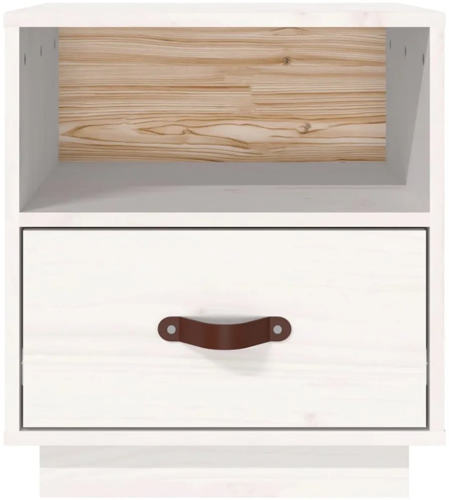 Mesas de cabeceira 2 pcs 40x34x45 cm pinho maciço branco