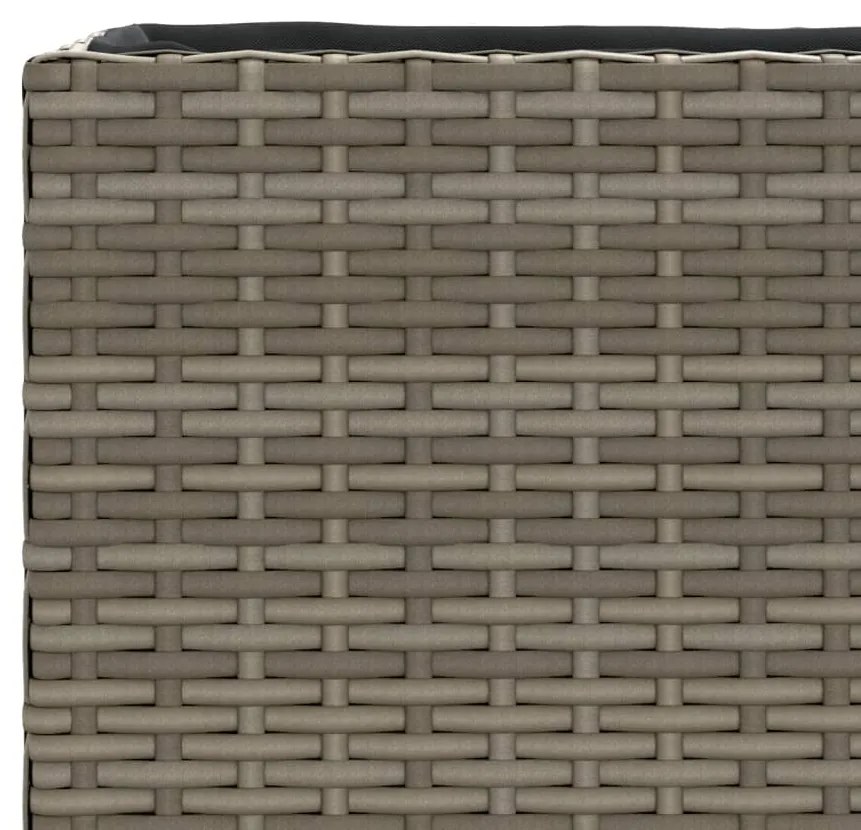 Floreira com 2 vasos 90x20x40 cm vime PE cinzento