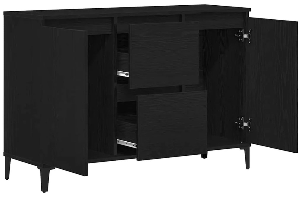Sideboard vidaXL Preto Carvalho 104x35x70 cm Madeira de Engenharia