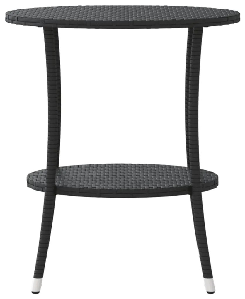 Cadeiras jardim reclináveis 2 pcs com mesa vime PE preto