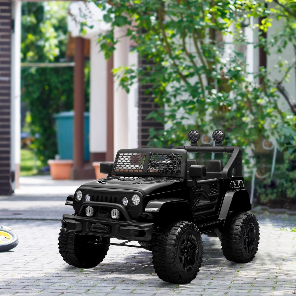 Carro elétrico infantil de 12 V com comando à distância, preto