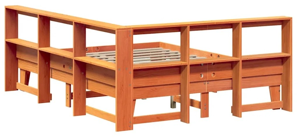 Cama com estante sem colchão 150x200 cm pinho maciço