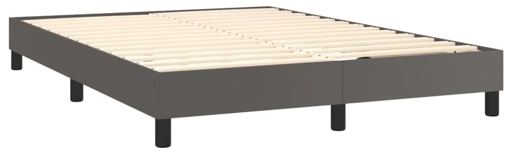 Estrutura de cama 140x190 cm couro artificial cinzento