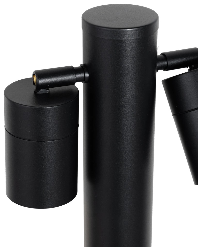 Candeeiro de pé para exterior preto 80 cm IP44 ajustável 2 luzes - Duo