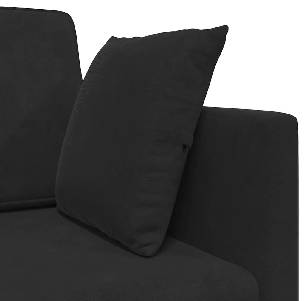 Sofá Cama de Piso 2-em-1 Preto 213x144x60 cm Poliéster