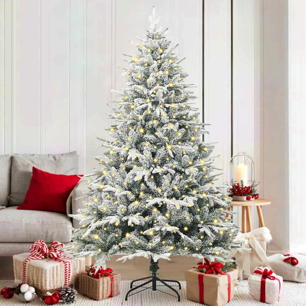 vidaXL Árvore de Natal Artificial Pré-iluminada Verde 180 cm PVC e PE