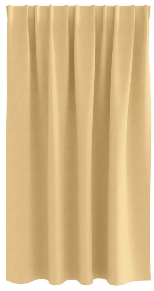 Cortinas com cortinas 2 pcs Bege 140 x 140 cm Poliéster