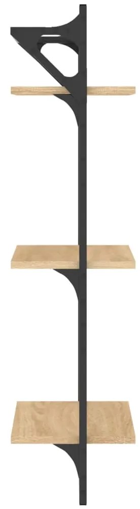 Estante 3 prateleiras + barras 2pcs 30x25x100cm carvalho sonoma