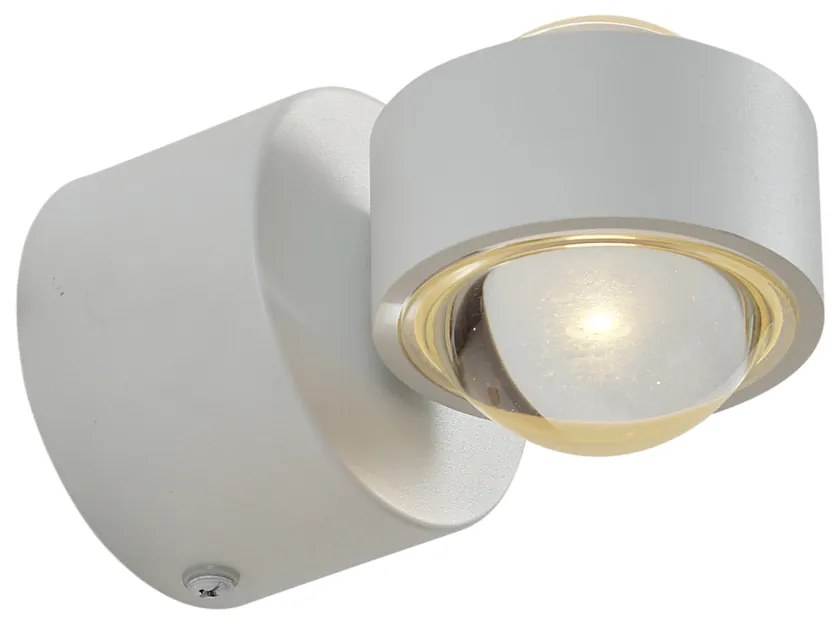 Aplique de parede de design branco incluindo LED IP44 - Lens Design