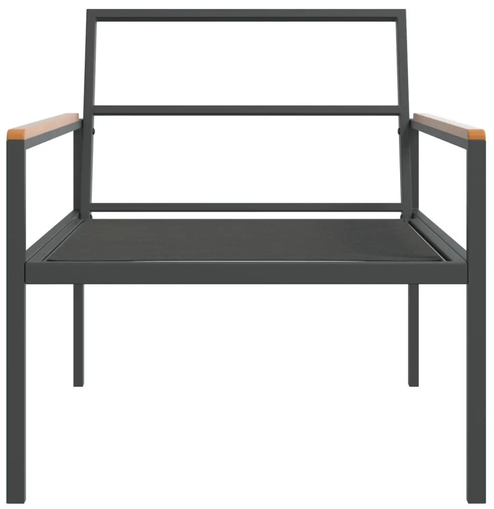 4 pcs conjunto lounge de jardim com almofadões aço antracite