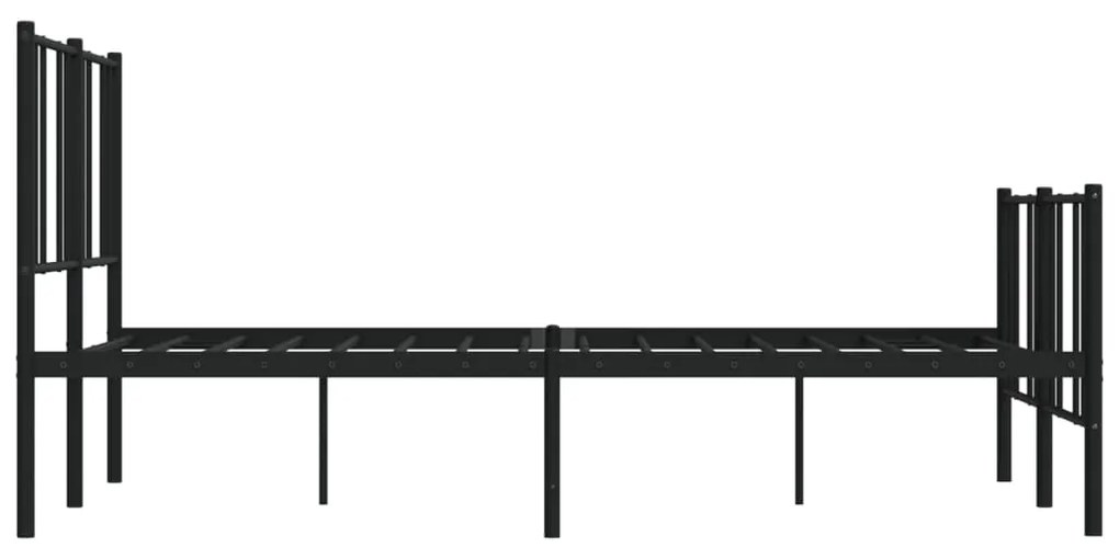 Estrutura de cama com cabeceira e pés 140x200 cm metal preto