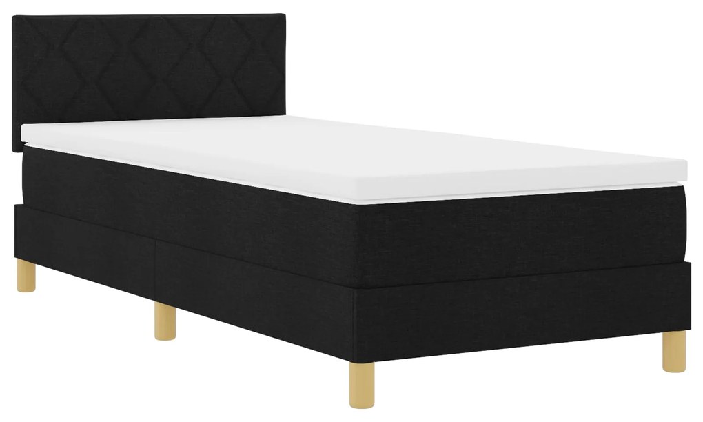 Cama Box com Colchão Preto 90x190 cm Tecido