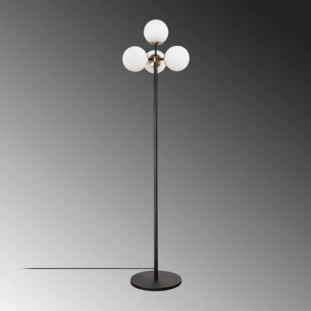 Candeeiro de Pé Akkas – Preto e Branco Antigo – 48 x 48 x 163 cm