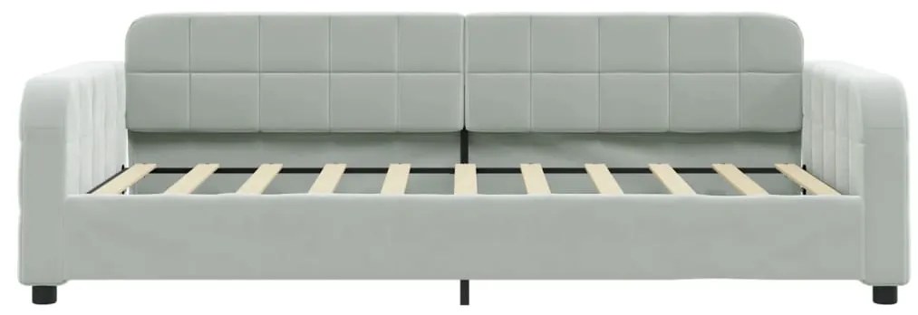 Sofá-cama com colchão 90x190 cm veludo cinzento-claro