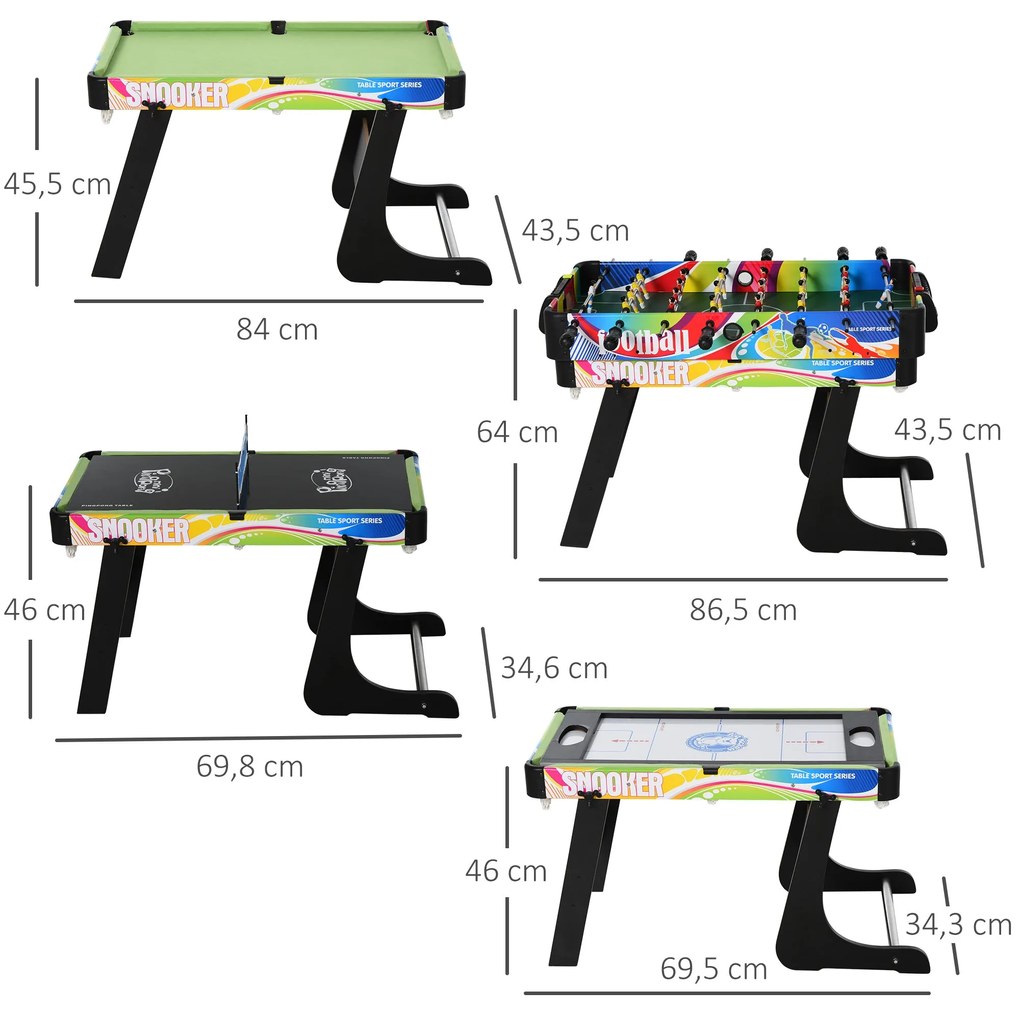 Mesa de vários jogos Mesa de jogos projeto 4 em 1 Futebol de mesa Hóqu