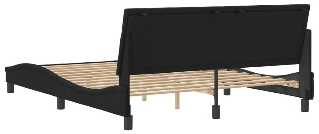Estrutura de cama sem colchão 160x200 cm veludo preto