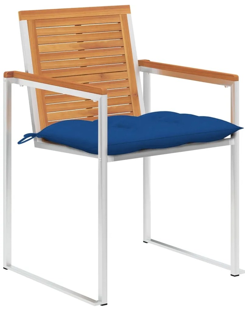 Cadeiras de jardim 6 pcs c/ almofadões madeira de acácia maciça