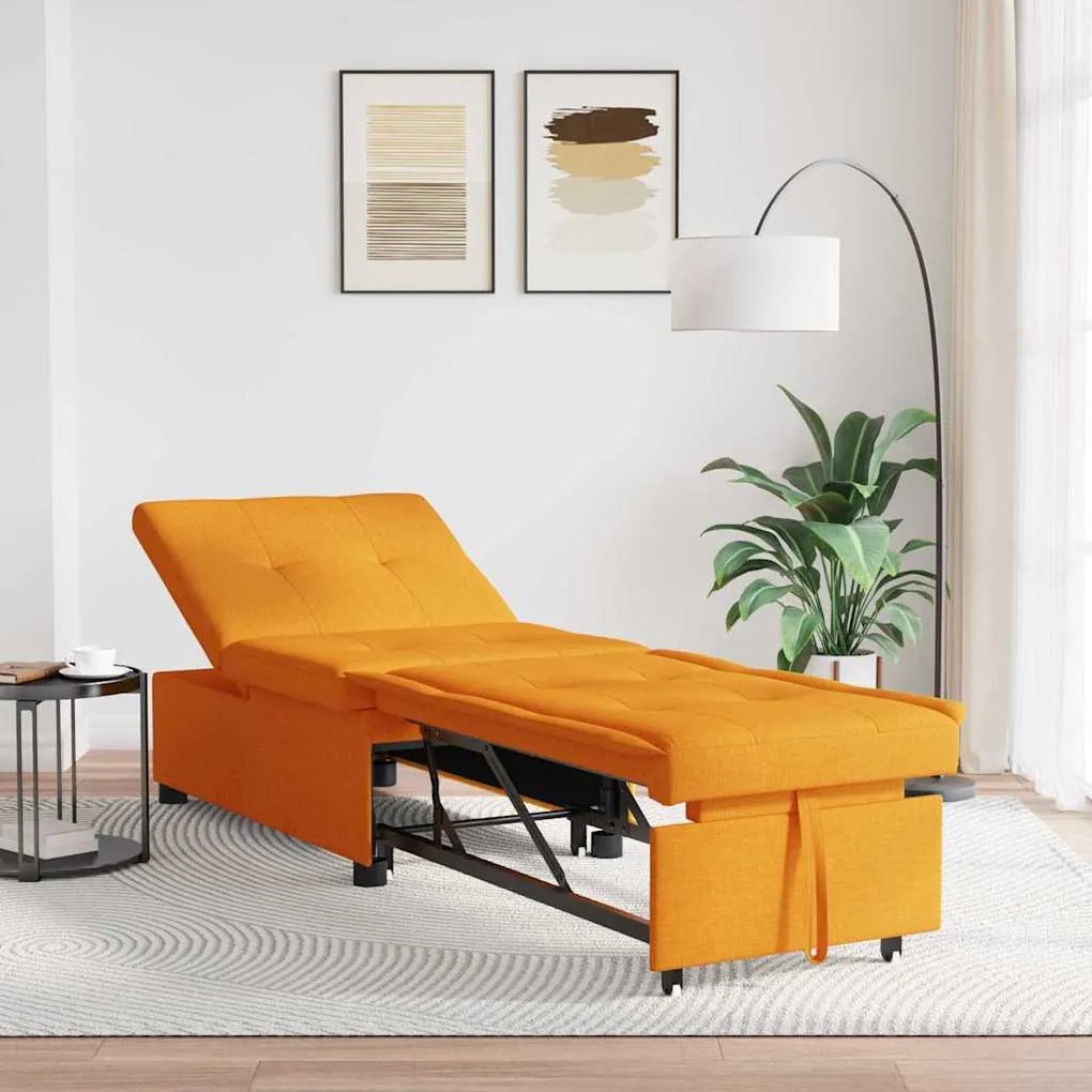 vidaXL Sofá-cama 3 em 1 com design retrátil em tecido amarelo escuro