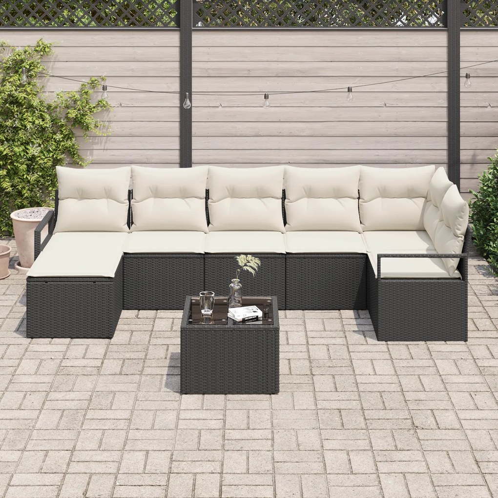 Conjunto de Sofá de Jardim 7 Peças com Almofadas Rattan de Rattan Cast