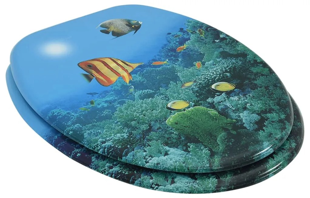 Assento de sanita com tampa MDF design mar profundo