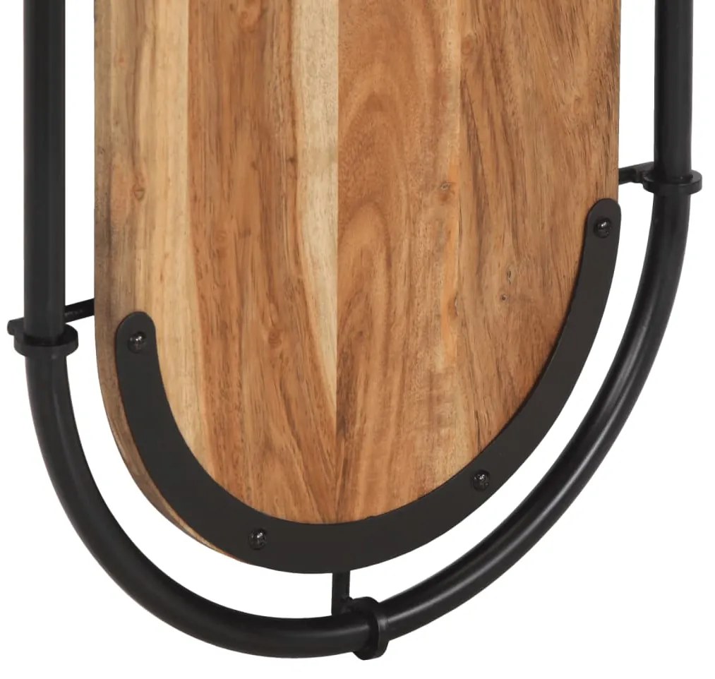 Cabides de parede com 4 ganchos 2 pcs madeira de acácia maciça