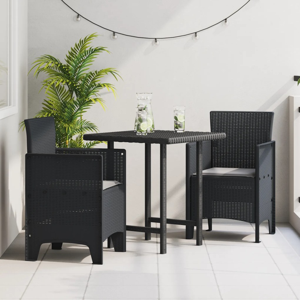 vidaXL Cadeiras de Jardim da 2 pcs Antracite Polirattan