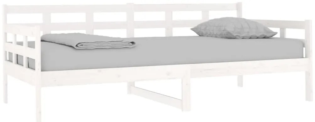 Sofá-cama 90x190 cm madeira de pinho maciça branco