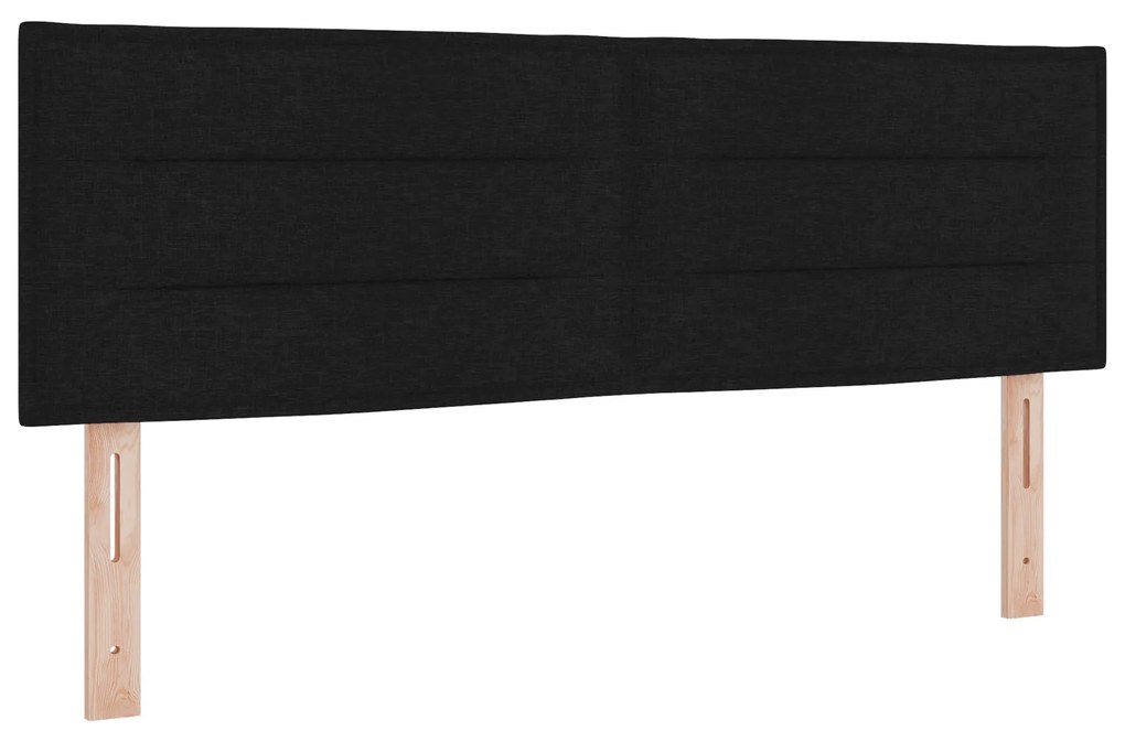 Cama Box Spring com Colchão Preto 140x190 cm Tecido