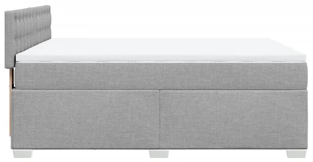 Cama com molas/colchão 140x200 cm tecido cinzento-claro