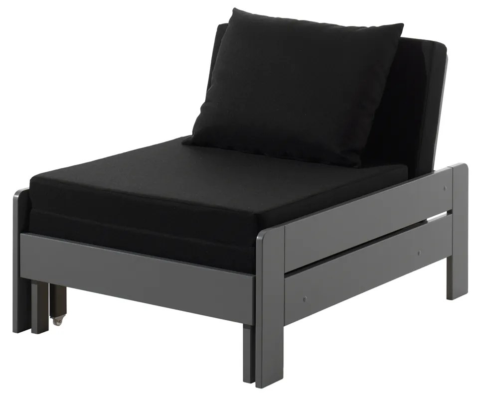 Conjunto Cama alta de Criança PINO 90 x 200 cm + estrado + escada + estante + sofá-cama Branca