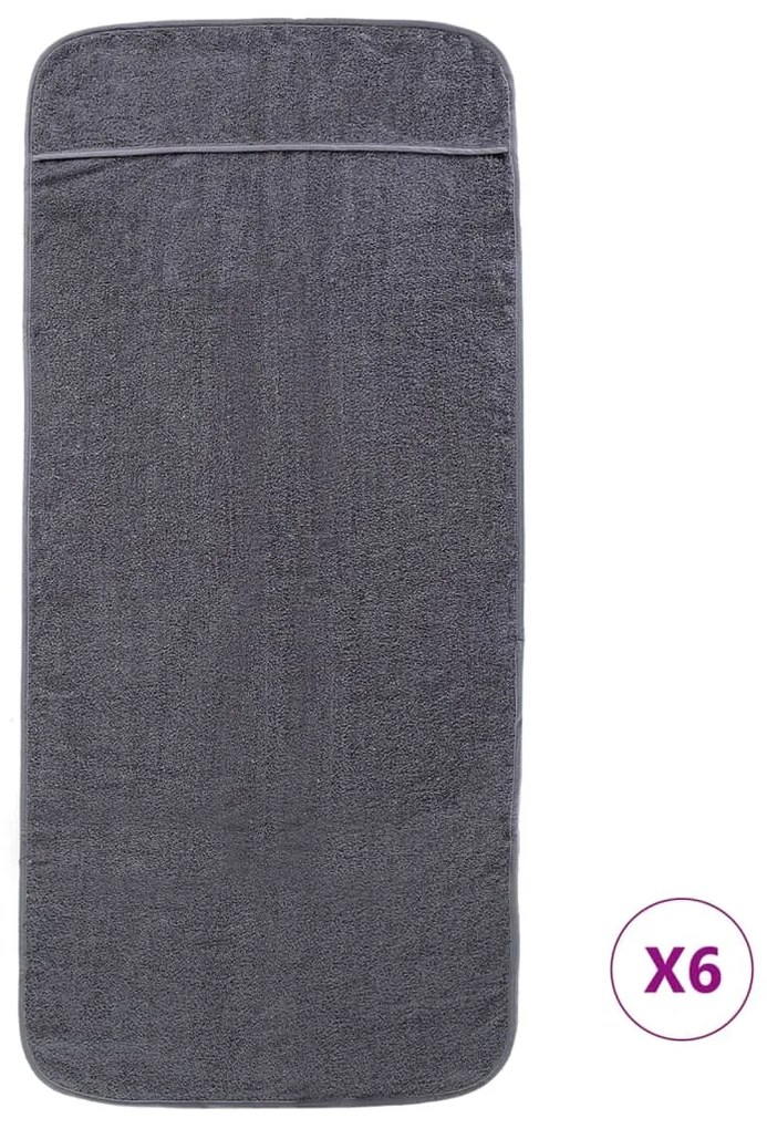 Toalhas de praia 6 pcs 60x135 cm tecido 400 GSM antracite