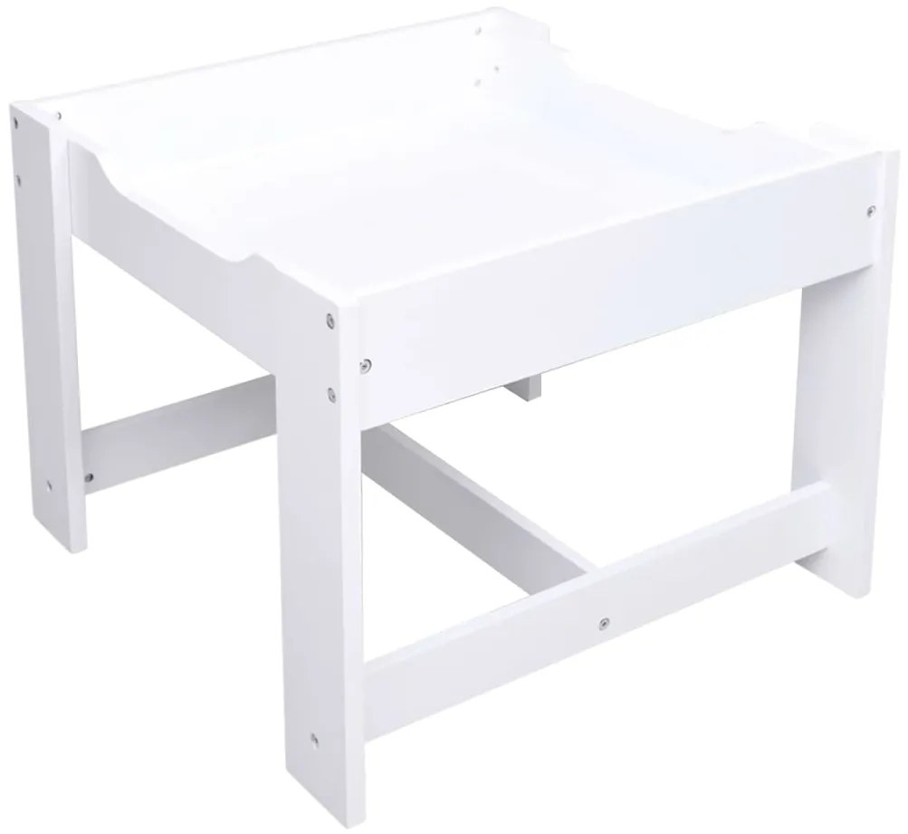 Conjunto Infantil de 2 Cadeiras e Mesa com Arrumação e Quadro - Branco