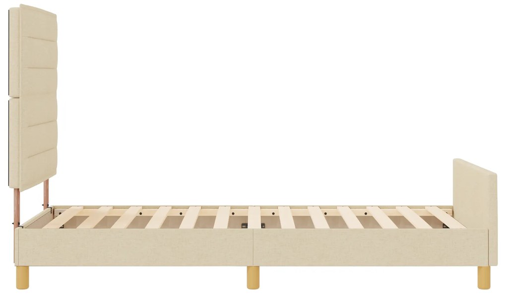 Cama vidaXL - Creme, 90x200 cm, Tecido