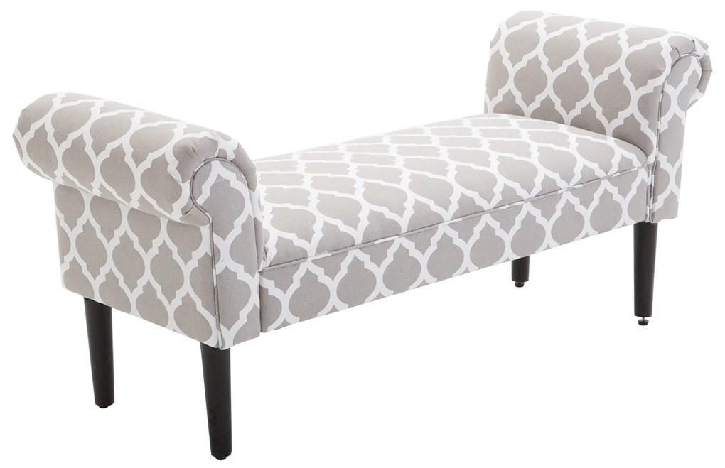 Banco com Braços, Estofado Junto à Cama tipo Banco de Madeira para Quarto ou Corredor - 132x45,5x58cm