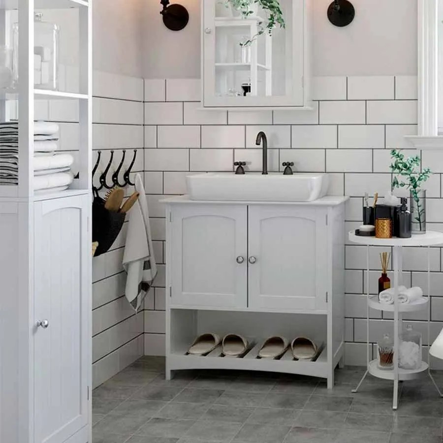 Móvel casa banho de lavatório 60 x 60 x 30 cm branco